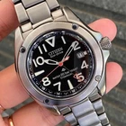 RARE Citizen Eco Drive Titanium Black Dial Promaster GMT Vintage Watch Men