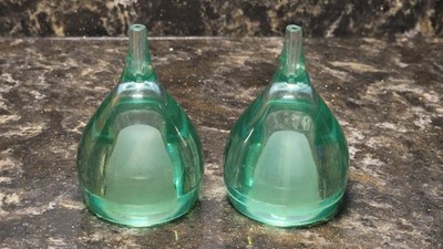Vintage MCM Guzzini Teardrop Aqua Acrylic Salt & Pepper Shaker Set