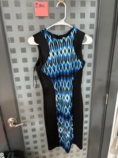 Calvin Klein Blue/Greeb Sleeveless Sheath Dress - Size 2 