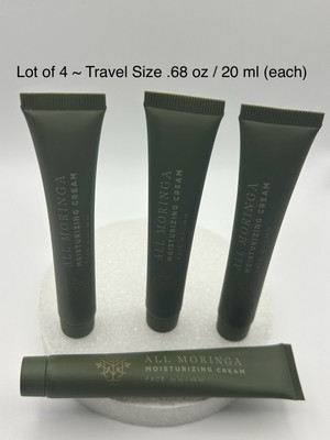 4x ALL Moringa~Moisturizing Cream~Travel Size~0.68oz/20mL (each)~New~Retail $29