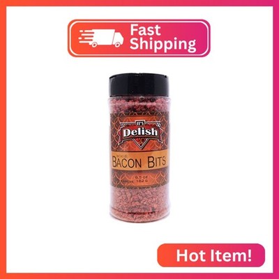 Imitation Bacon Bits by Its Delish, 6.5 Oz. Medium Jar