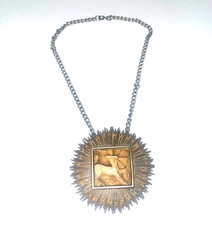 60-70 Zodiac Sagittarius Archer Horoscope Zodiac Starburst Pendant Necklace 22"