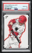 2018 Gallery Artist Original 1/1 Joey Votto Darrin Pepe PSA 10 Auto Sketch 0ba6