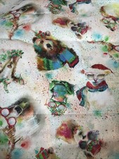 BOUFFANT STYLE SURGICAL Scrub Hat Fun Christmas Animals
