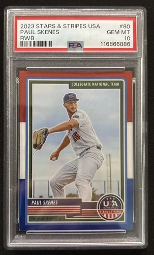 2023 Panini USA Baseball Stars & Stripes - Paul Skenes #80 RWB PSA 10