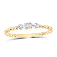 14K Gelbgold Diamant Band Kreis & Oval Sechseck JubiläUmsring 1/20 Ct