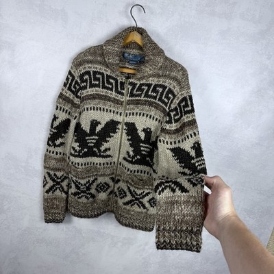 Polo Ralph Lauren Men's Hand Knit Cowichan Southwestern Knit Zip