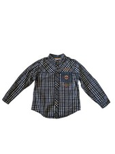 Guess Jeans 1981 Outdoor Original Plaid Collared Button Up Shirt Blue Boys 7 GUC