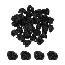 0,6" Rosensatinband f&uuml;r Crafts, 30 St&uuml;ck f&uuml;r Sewing, Schwarz