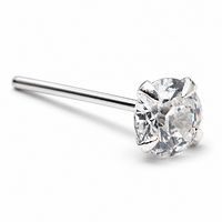 Cz Nasenstecker 925 Silber 22G 3Mm Krallen Set Gerade L Biegbar Piercing