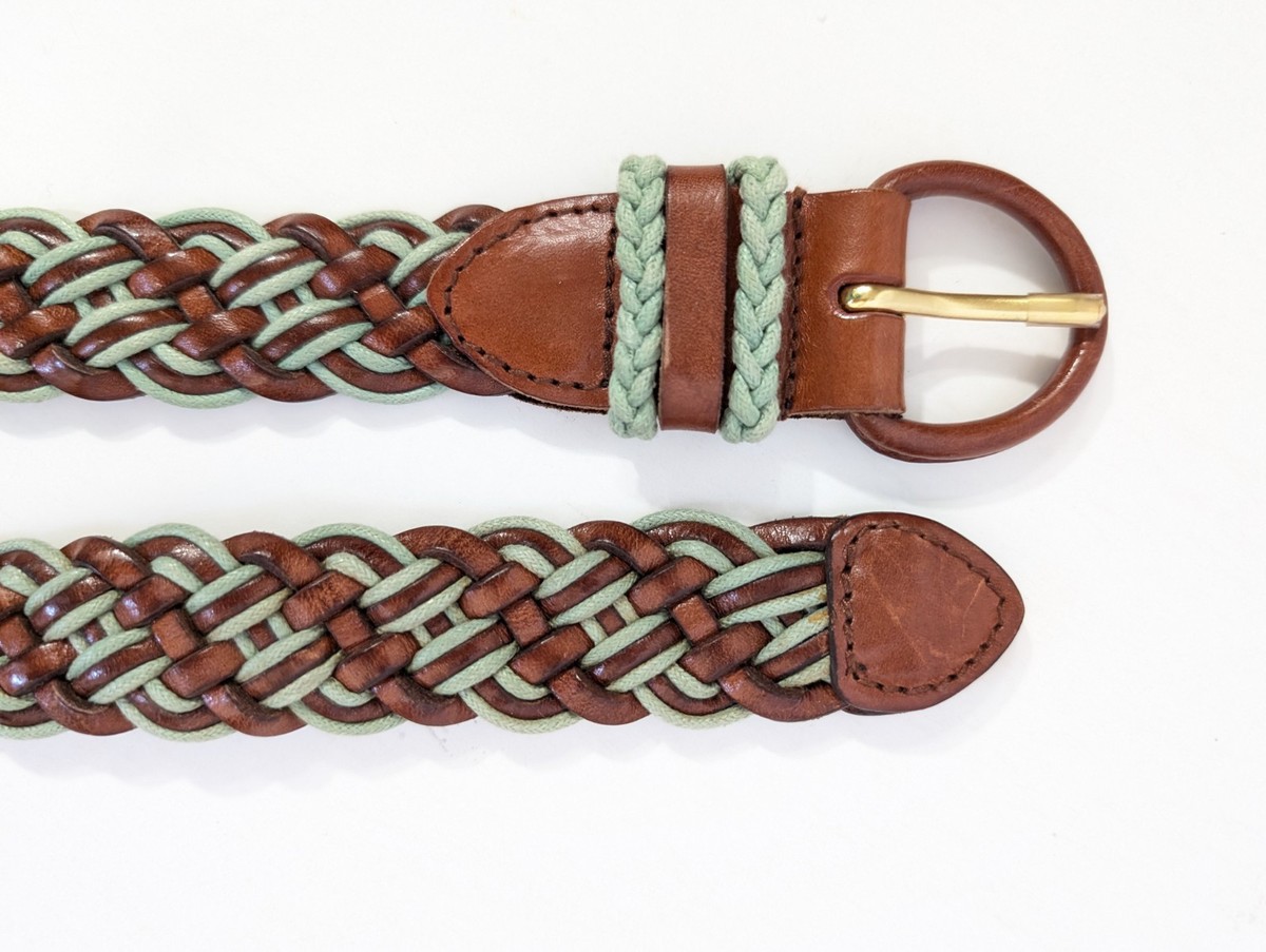 Talbots Vintage Braided Leather Belt Large Women Woven Brown  display picture 1