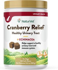 NaturVet Cranberry Relief 120 Count Soft Chew Jar with Echinacea for Dogs