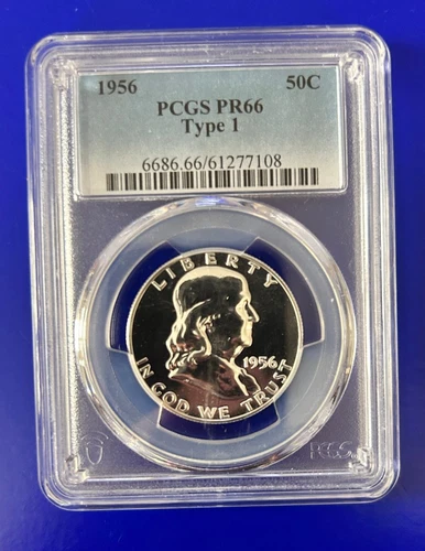 1956 Franklin Half Dollar PCGS PROOF 66, Type 1- really beautiful strike.