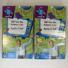 2X Bill Nye the Science Guy VHS Tapes Disney Educational Rocks & Soil,Earth Crus