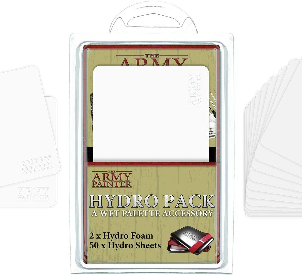 The Army Painter Hydro Pack Wet Palette Refill, 50 Palette Papers, 2 Sponges, Co