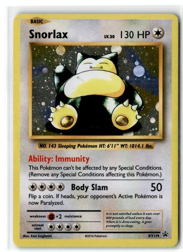2013 Pokemon XY Promos Snorlax - XY179 Promo #XY179