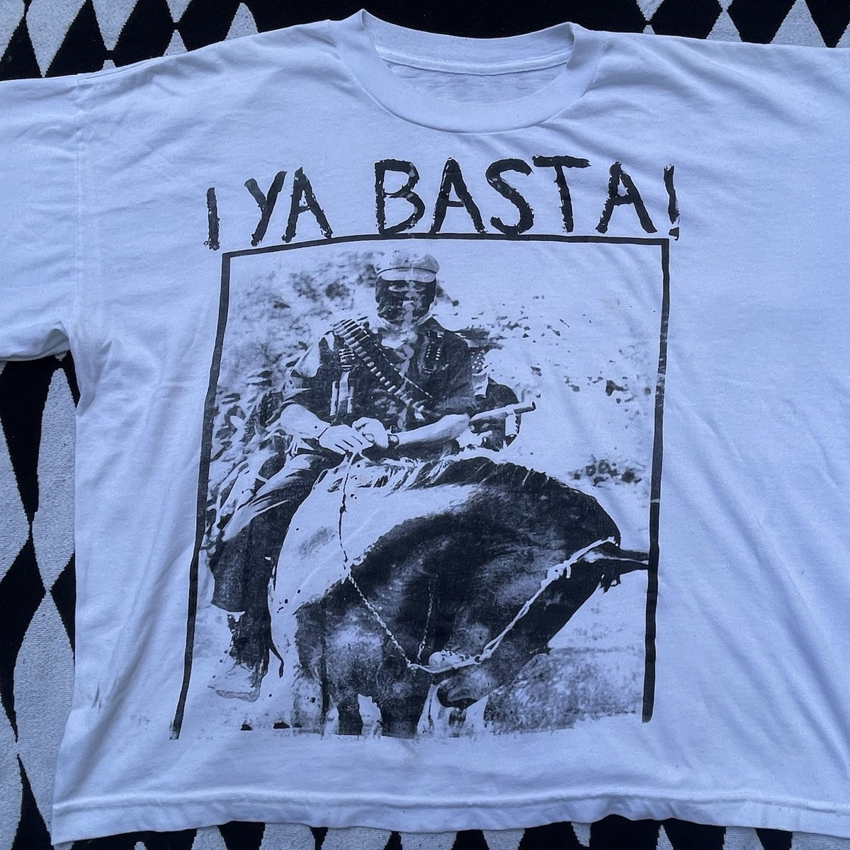 Vintage 1990s Ya Basta Zapatista T-Shirt Large XL Boxy Cropped | eBay