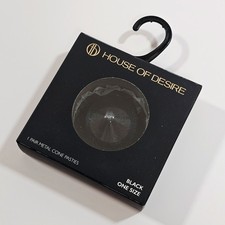 House of Desire Metal Cone Round Nipple Covers Pasties, Black, One Size