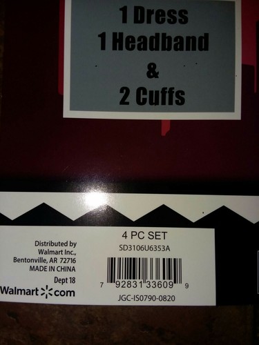 HARLEY QUINN CHILD COSTUME 4 PIECE SET SIZE M 8-10 - Picture 2 of 3