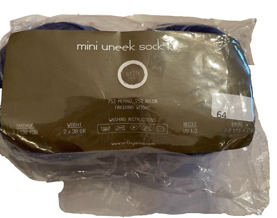New Urth Yarns Kids Mini Uneek Sock Kit Green Blue Purple Grey N03 125 Yards