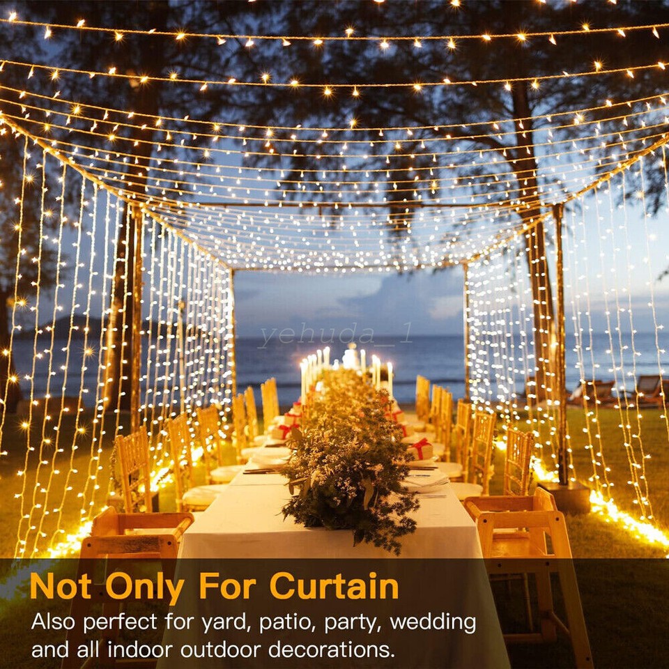 200300 LED Curtain Light Fairy String Lights Outdoor Wedding Party