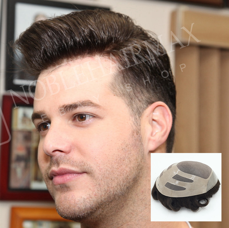 Premier Toupee Men Mono Con Parrucca Morbida In Pu Capelli - Foto 2