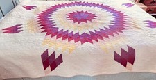 Antique 1900 Handmade Amish Lone Star Quilt in Block Colors ZZ072