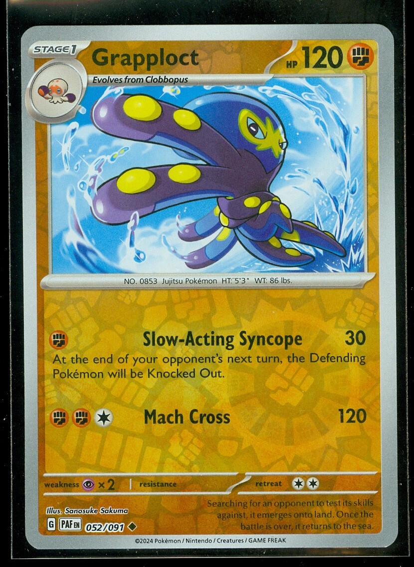 Pokemon GRAPPLOCT 052/091 - Paldean Fates - Rev Holo - - MINT