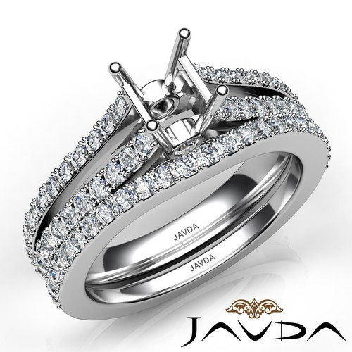 Prong Split Shank Asscher Set Semi Mount Diamond Engagement Ring Bridal 1.1Ctw - Picture 9 of 28