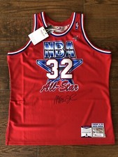Magic Johnson signed Mitchell & Ness 1991 Authentic West All Star Red Jersey BAS