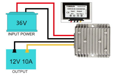 36V to 12V 120W 10A Voltage Regulator DC-DC Reducer Power Converter Waterproof