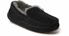 Fireside By Dearfoams Melbourne Genuine Shearling Lined Moccasin Slippers Sz 9