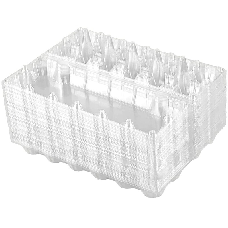 Paquete de 60 cajas de huevos de plástico baratas a granel docena de cajas de huevos vacías transparentes para 1703