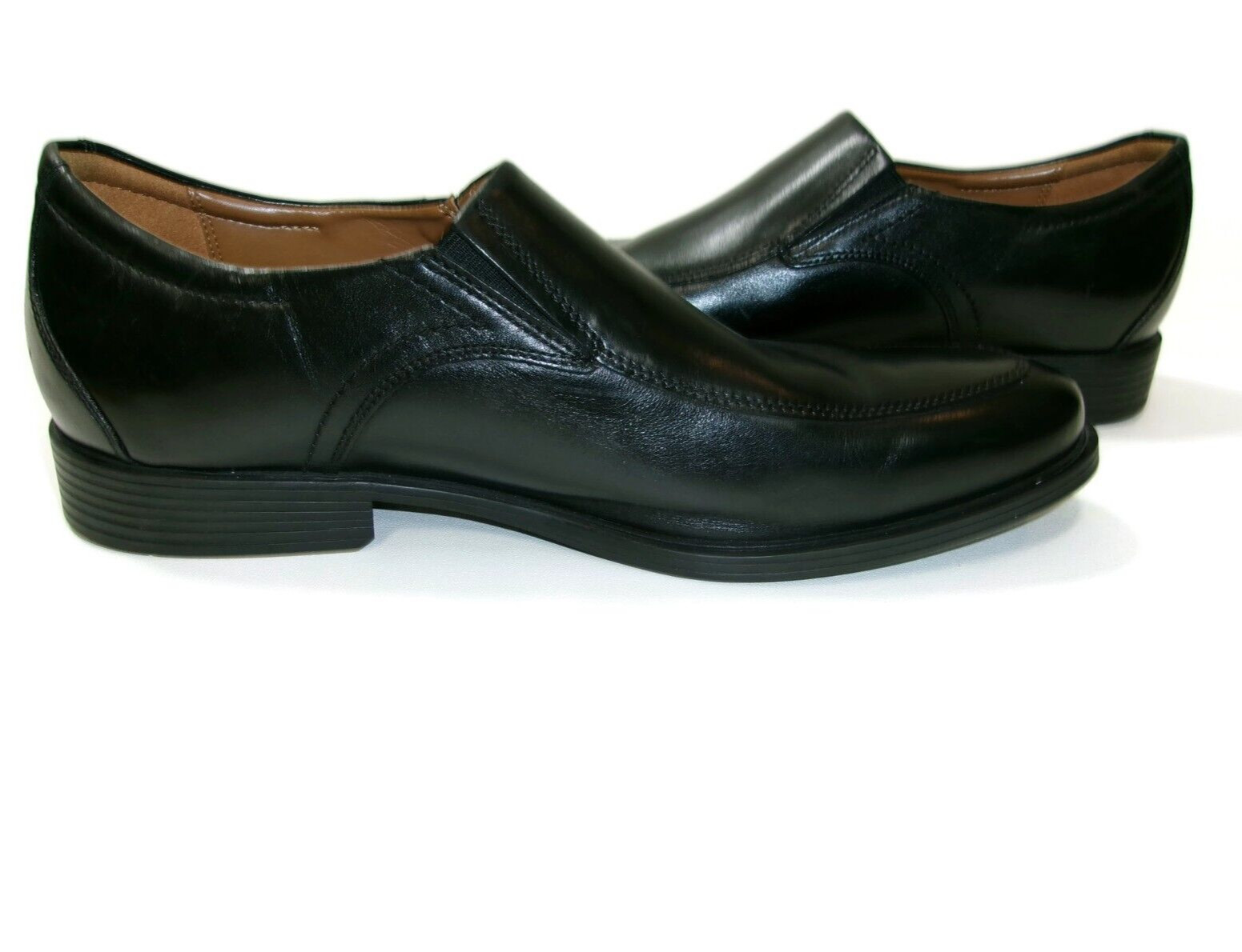 Mens COLLECTION by CLARKS Extreme Comfort Size 12 Black Leather Slip Ons Loafers image 2