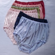 7 Big Underwear Granny Panties Soft Smooth Silky Nylon Woman High Waist 40"-45"