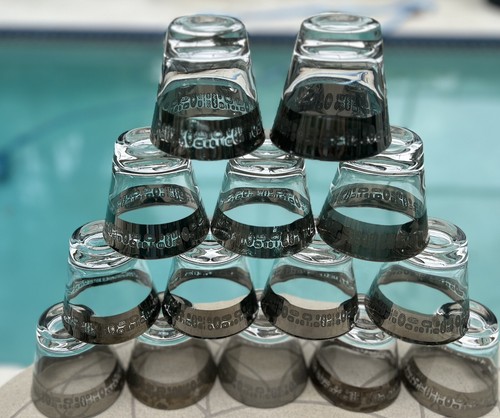 VTG Atomic MCM Rocks Glass 14 Pc Lot Silver Band Canonsburg Temporama Lowball - Picture 6 of 11