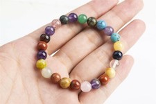 7-8MM Mixed Stone Bracelet AAA Round Stone Beads Women Men Bracelet Gift