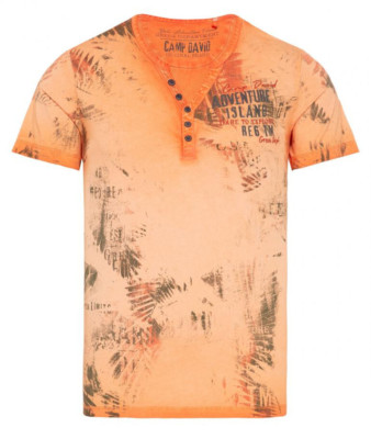 Camp David Henley-Shirt mit All Over Print&Stickereien sunstone CG2504-3116-21