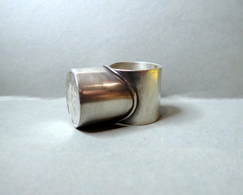 Oversized Silver Seal Ring Statement Dragon UK Size X USA 11.5 Vintage - Picture 3 of 10
