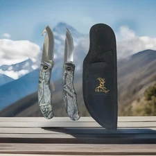 Elk Ridge Two Piece Hunting Set Stainless Fixed Gut Blade And Pocket Knife 440