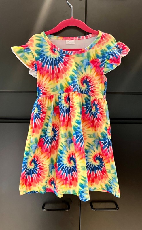 Girls 3T Dress Tie Dye GUC Bright colors