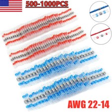 1000PCS Solder Seal Sleeve Heat Shrink Butt Wire Connectors Terminals Waterproof