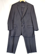 Jos A Bank Gordon 2PC Pant Suit Mens 44R Gray Striped Wool Signature Collection