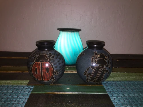 Juan Paulino Martinez  Signed Set Of Vase” Nicaragua “@LOW PRICE "L@@K"