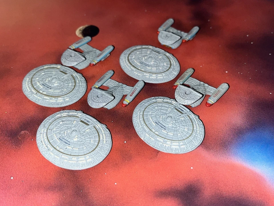 Star Trek Micro Machines Lot X4 USS Enterprise 1701-D TNG Space Ship Fleet - Image 1 of 1
