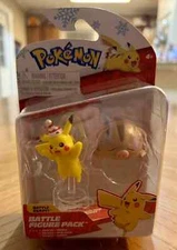 Pokemon PIKACHU & SWINUB Battle Figure Pack Holiday Christmas 2023 Set NEW X8