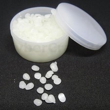 WHITE MAGICIAN'S WAX PELLETS AND CONTAINER FOR INVISIBLE THREAD CARD MAGIC TRICK