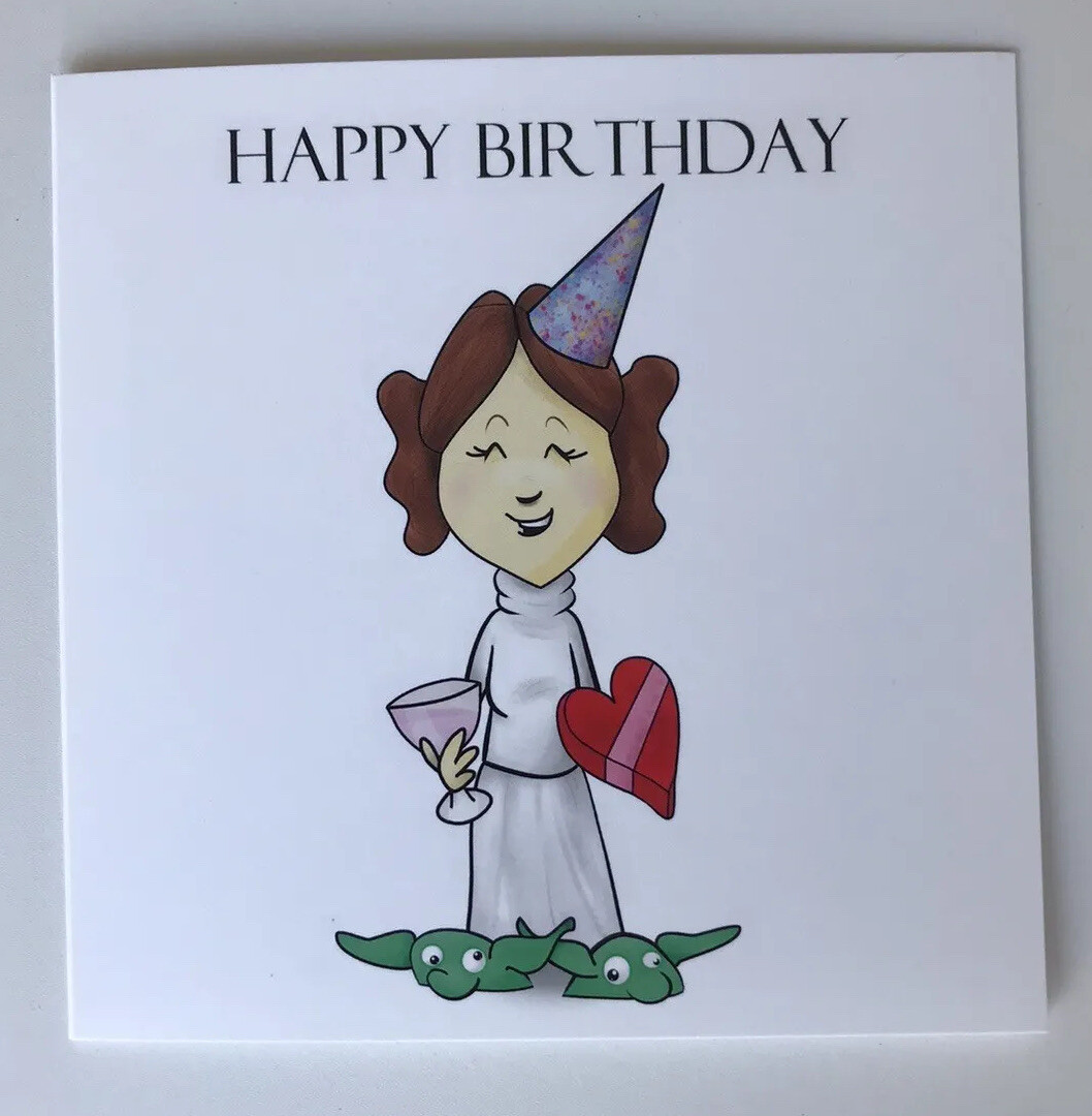 Star Wars Princess Leia Organa Happy Birthday Card *FREE post 15cmx15cm
