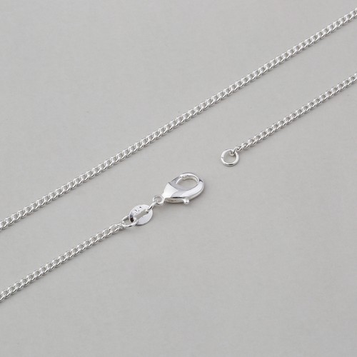 TOP NEW 1PCS Making Jewelry Flat Curb 925 Silver Plated Necklace Chains