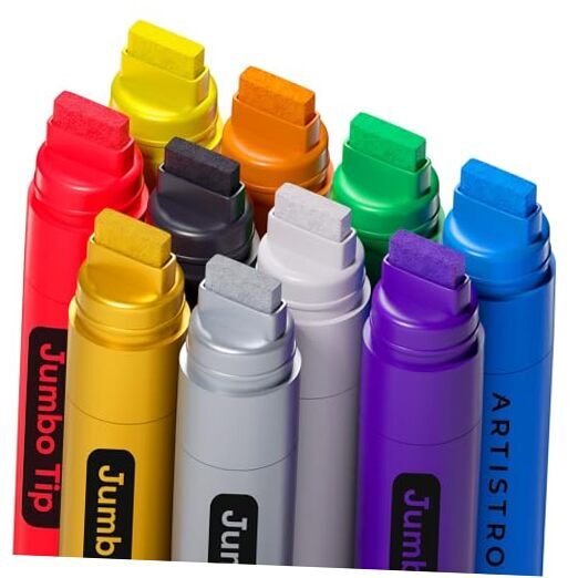 10 Poster Markers Jumbo Markers Set Acrylic Markers with 15mm Wide 10 Jumbo